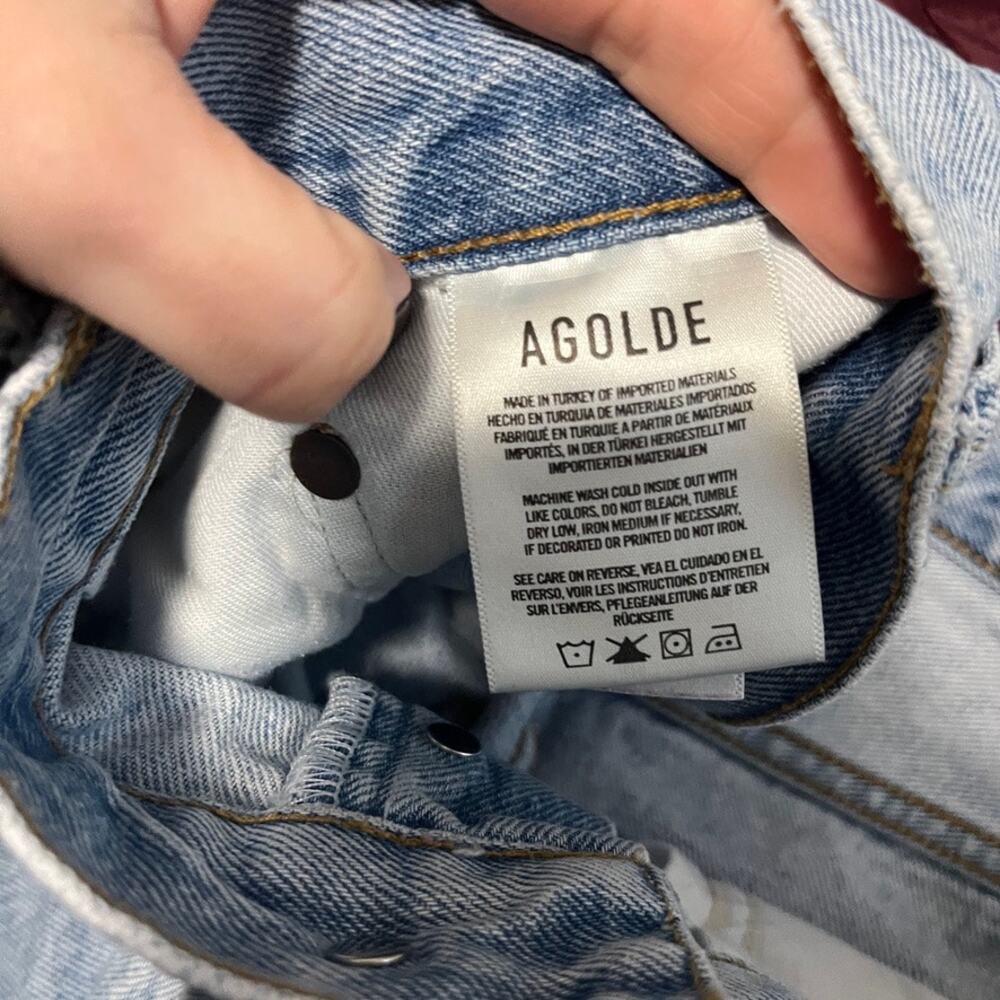 Agolde Dee Distressed Cutoff Denim Shorts Size 31 - Picture 5 of 6
